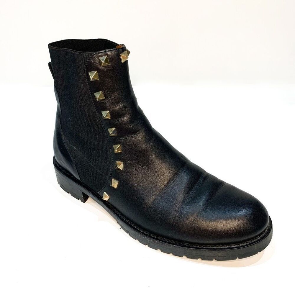 Valentino Garavani Rockstud Chelsea Boots EU 36 US 6 Black Studded Ankle Bootie